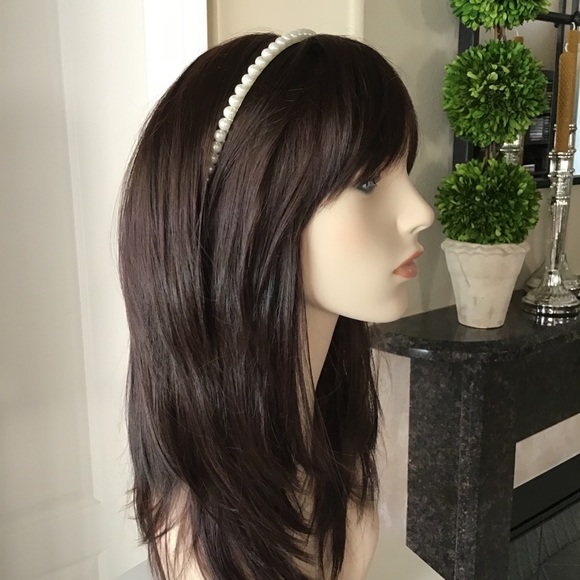 NEW White Faux Pearl Head Band Hair Bridal Bridesmaid Party Princess Formal Halo - Picture 8 of 12